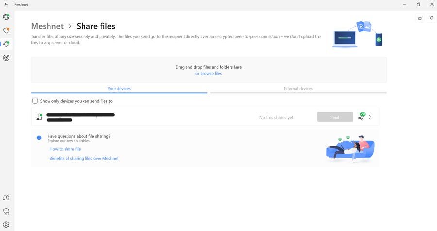 NordVPN’s Meshnet encrypted file-sharing system. 